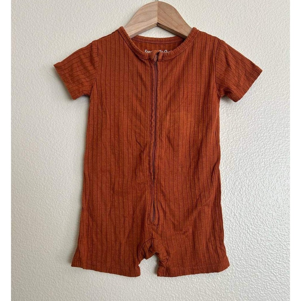 Brave Little Ones Rust Bamboo Baby Ribbed Outfit 6 12 Months Scandi Baby Y2K